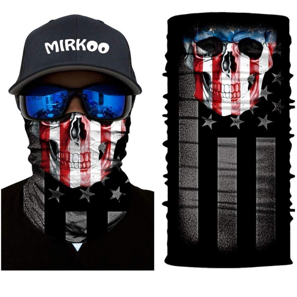 Skull Face Sun Scarf, mask multiuse Elastic Neck Gaiter  UV Protection